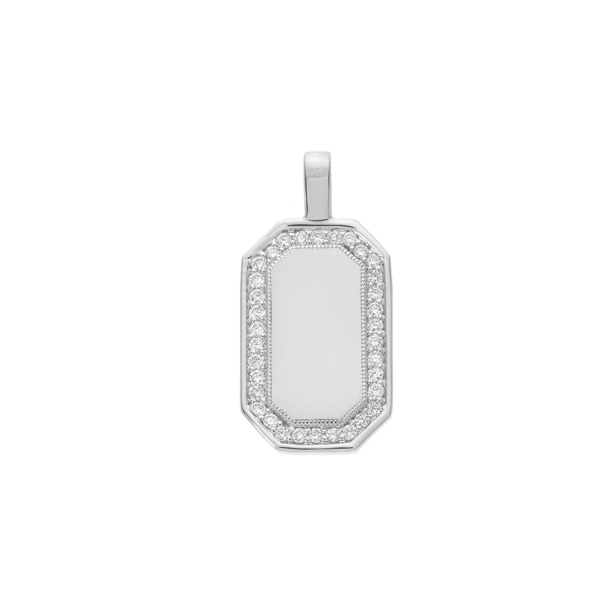 White Diamond Large Tag Charm
