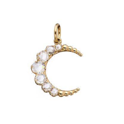 White Diamond Crescent Pendant