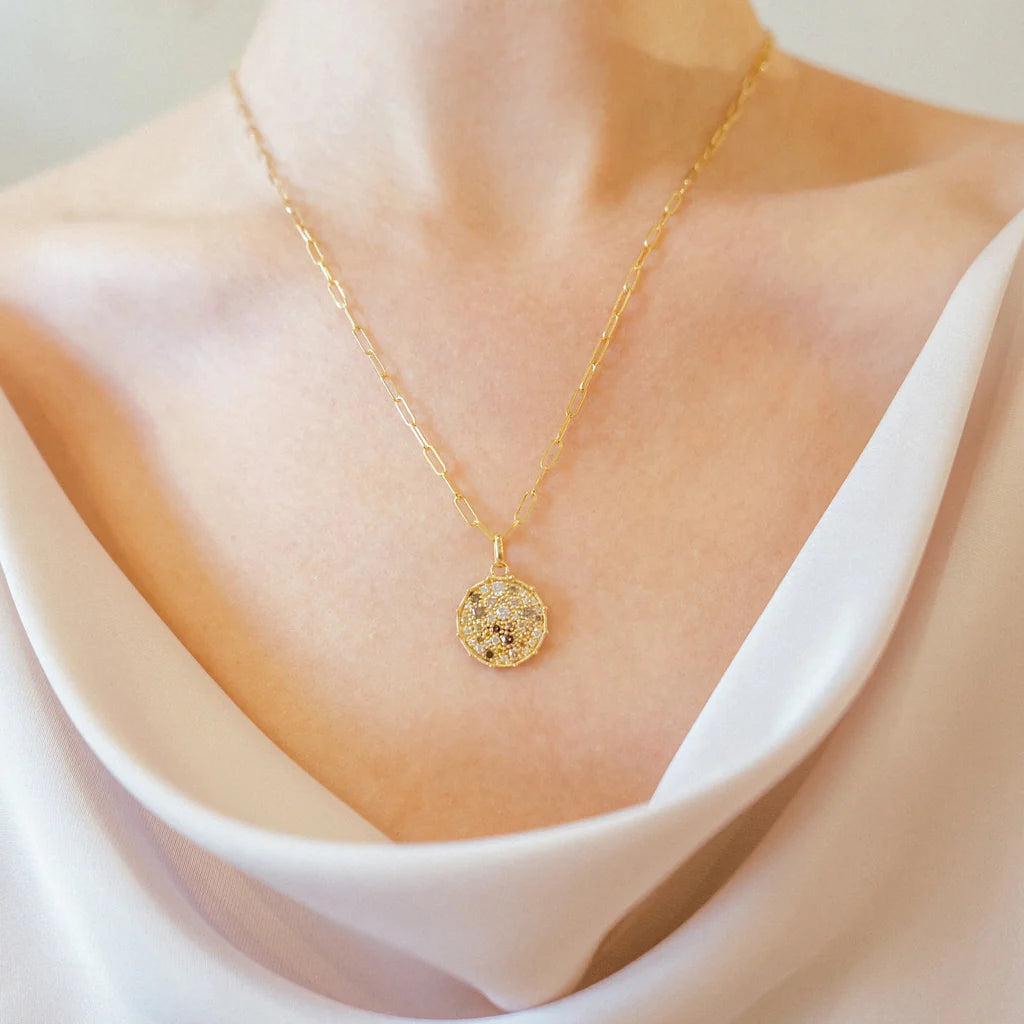 Confetti Small Disc Multi-Color Diamond Pendant