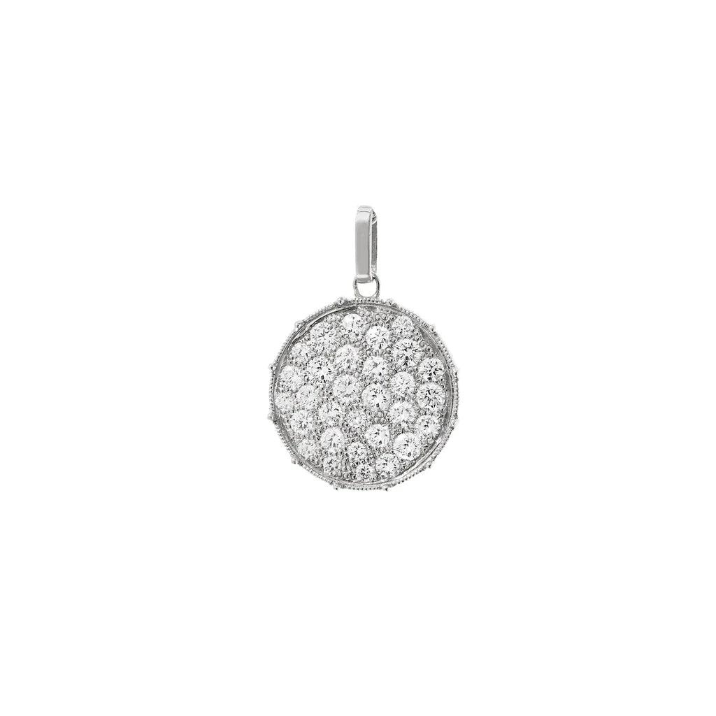 Confetti Disc White Diamond Pendant