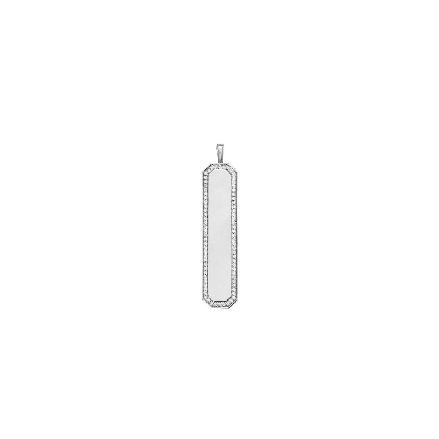 White Diamond Long Tag Charm