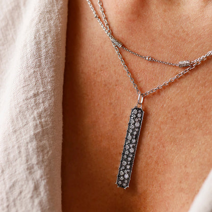 White Diamond Tag Pendant