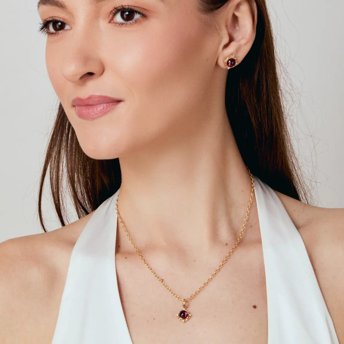 Rhodolite Garnet Charm