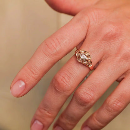  Rose and Old Mine Cut Diamond Ring