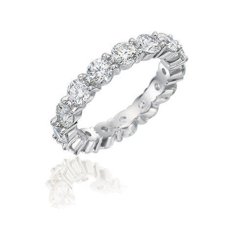 Gumuchian Cascade Riviera 18k White Gold Diamond Eternity Wedding Band