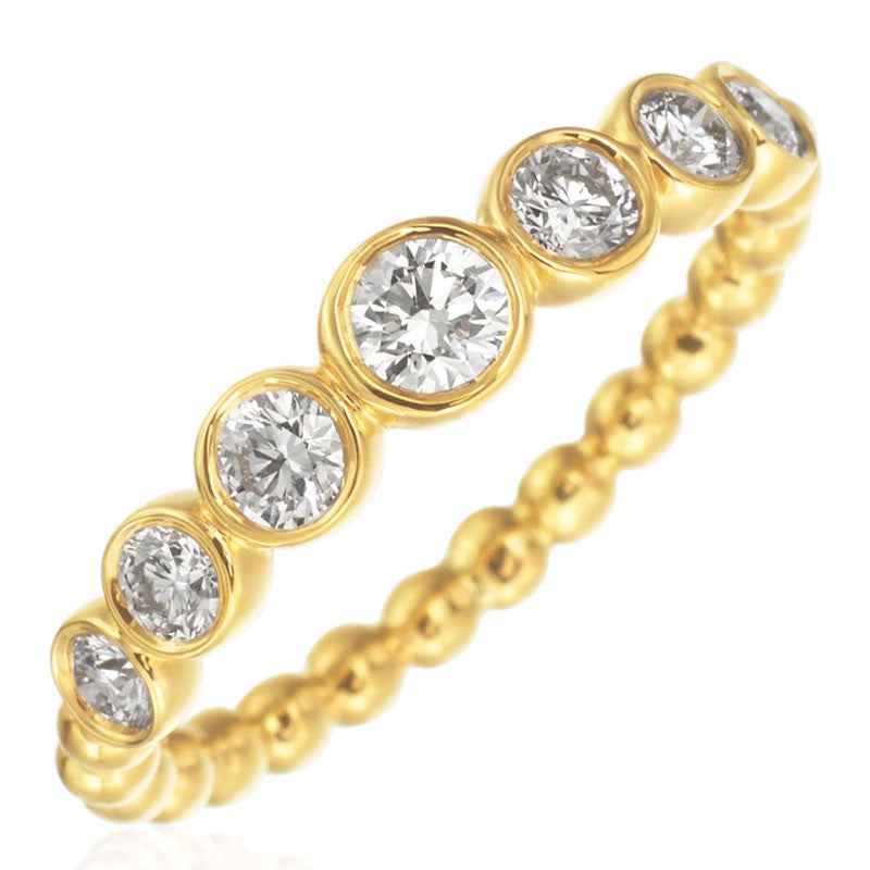 Gumuchian Nutmeg 18k Gold Medium Diamond Stackable Band