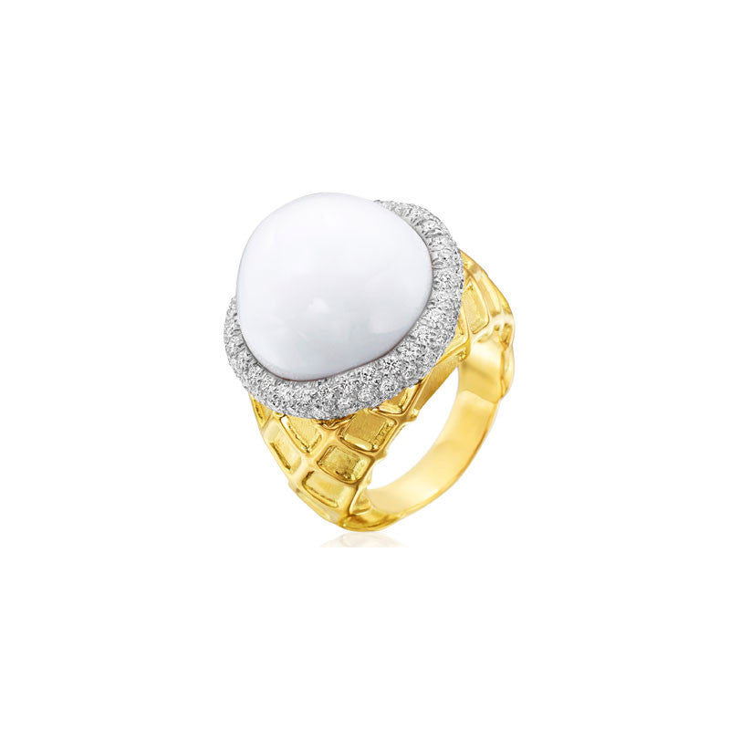 Gumuchian Vanilla Ice Cream 18k Yellow White Gold Ring