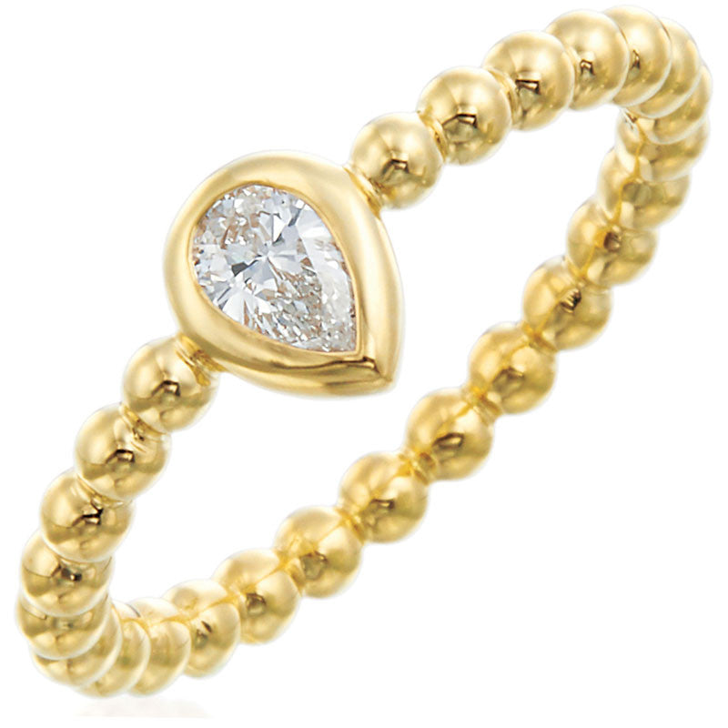 Gumuchian Nutmeg 18k Gold Beaded Diamond Ring