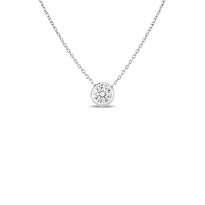  Bezel Set Solitaire Necklace
