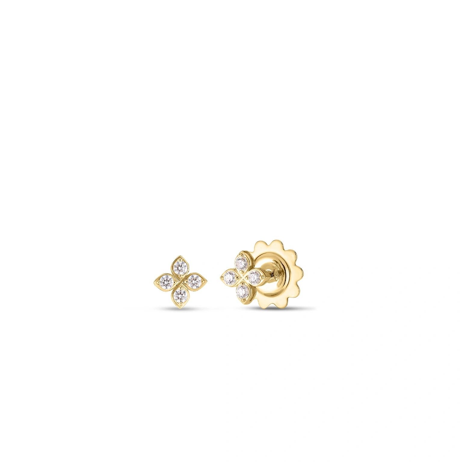  Small Pave Diamond Flower Studs