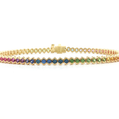Rainbow Sapphire Tennis Bracelet