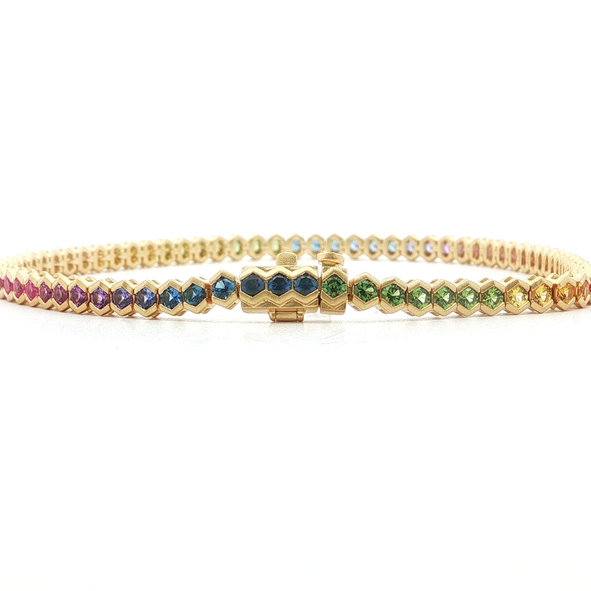 Rainbow Sapphire Tennis Bracelet