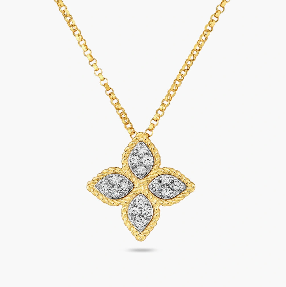 Princess Flower Diamond Necklace