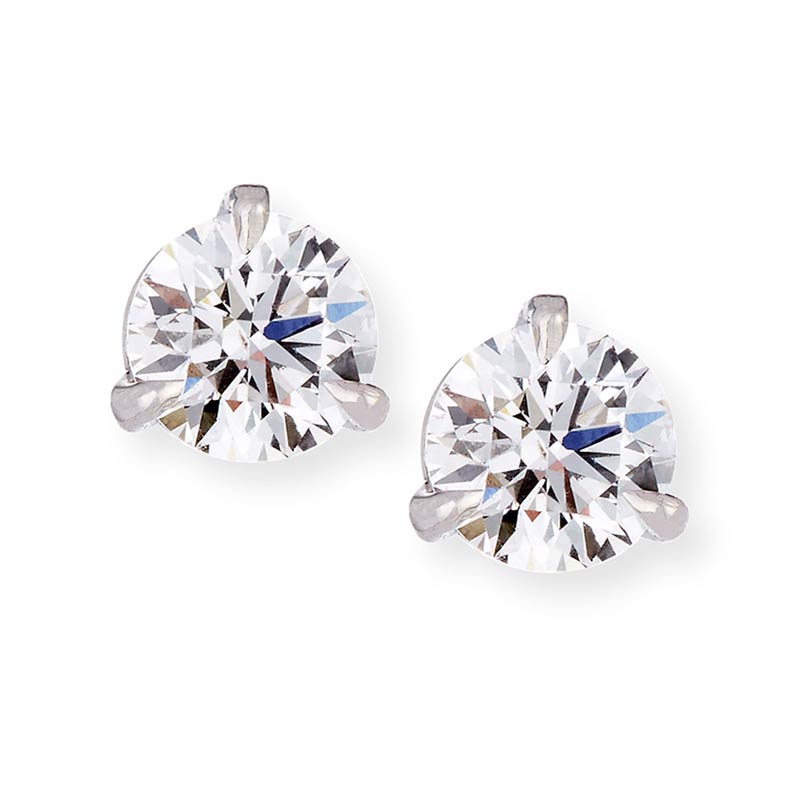 3 Prong Diamond Studs