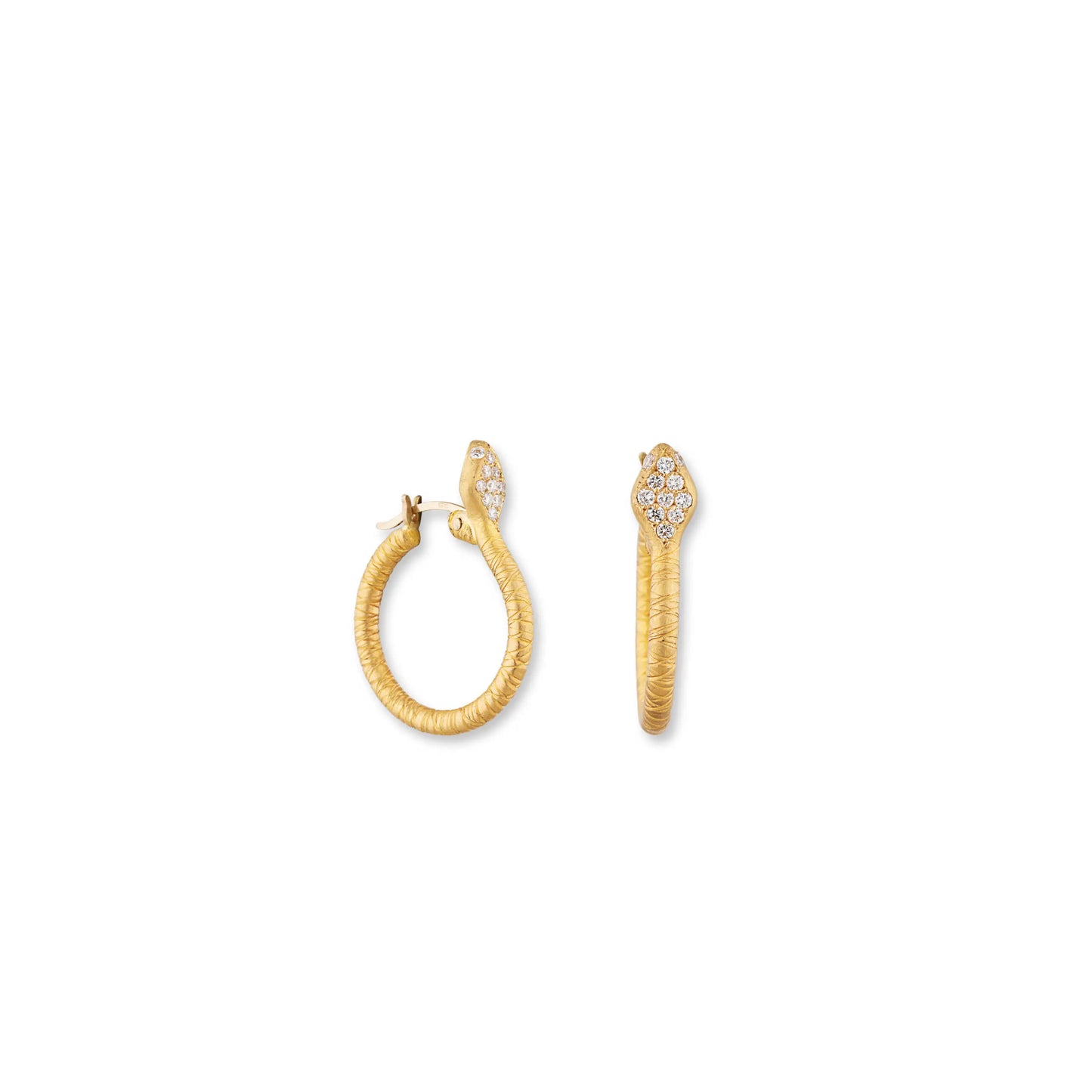 Gold Snake Hoop Earrings