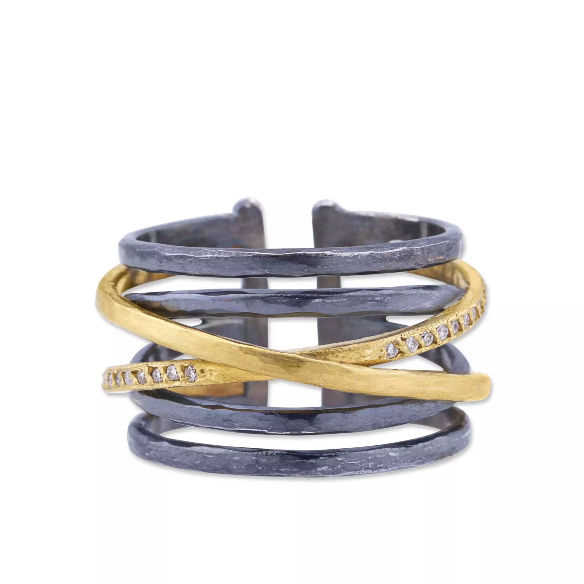 Gold & Silver Crosswire Ring