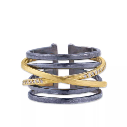 Gold & Silver Crosswire Ring