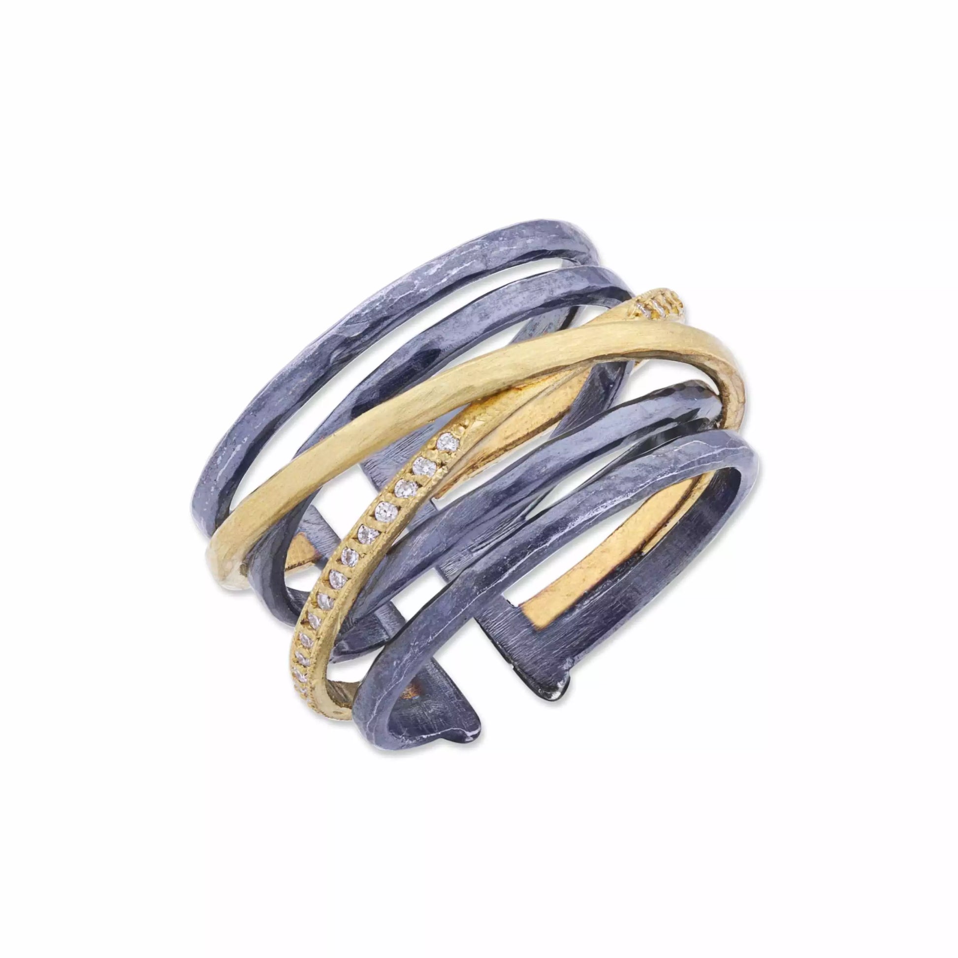 Gold & Silver Crosswire Ring