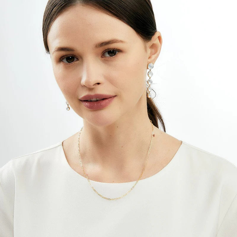 Yellow Gold Solid Thin Paper Clip Chain