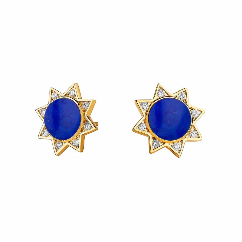 Lapis Star Stud Earrings