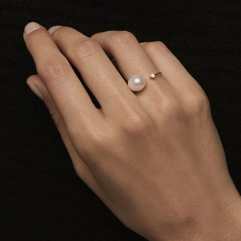 【MIZUKI】14k Pearl Pave ダイヤモンド リング 指輪 Pearl and Diamond Ring by Mizuki - NEWTWIST