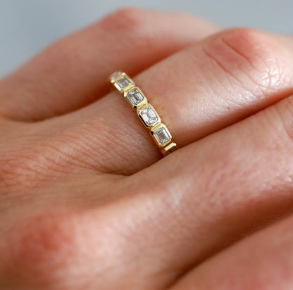 East West White Diamond Band