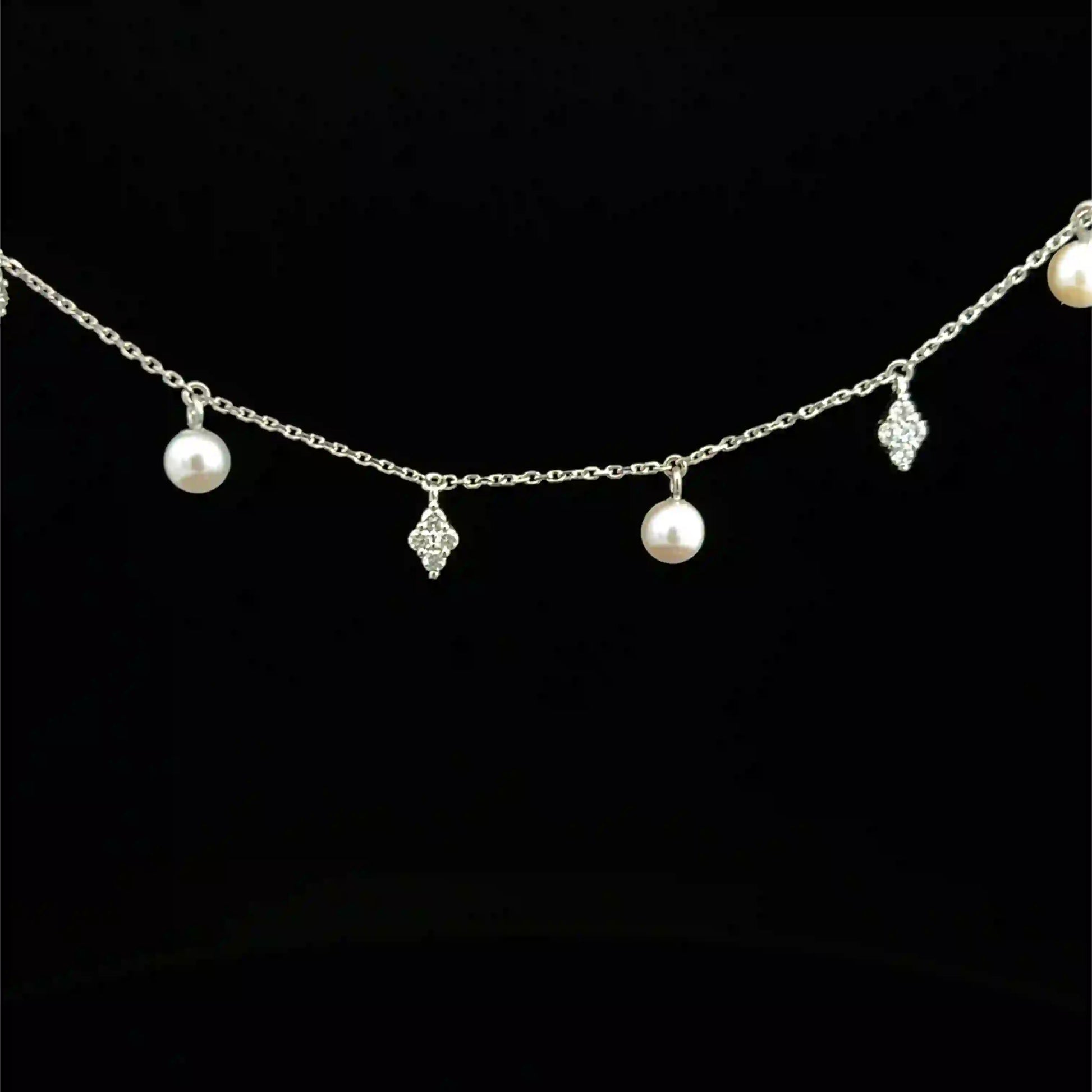 Diamond & Japanese Pearl Necklace
