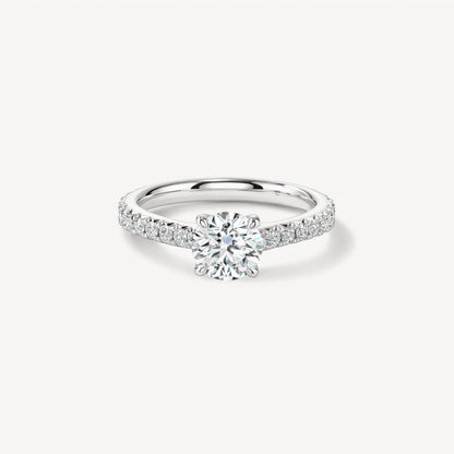 Hearts on Fire Cathedral Solitaire Ring with Diamond Band