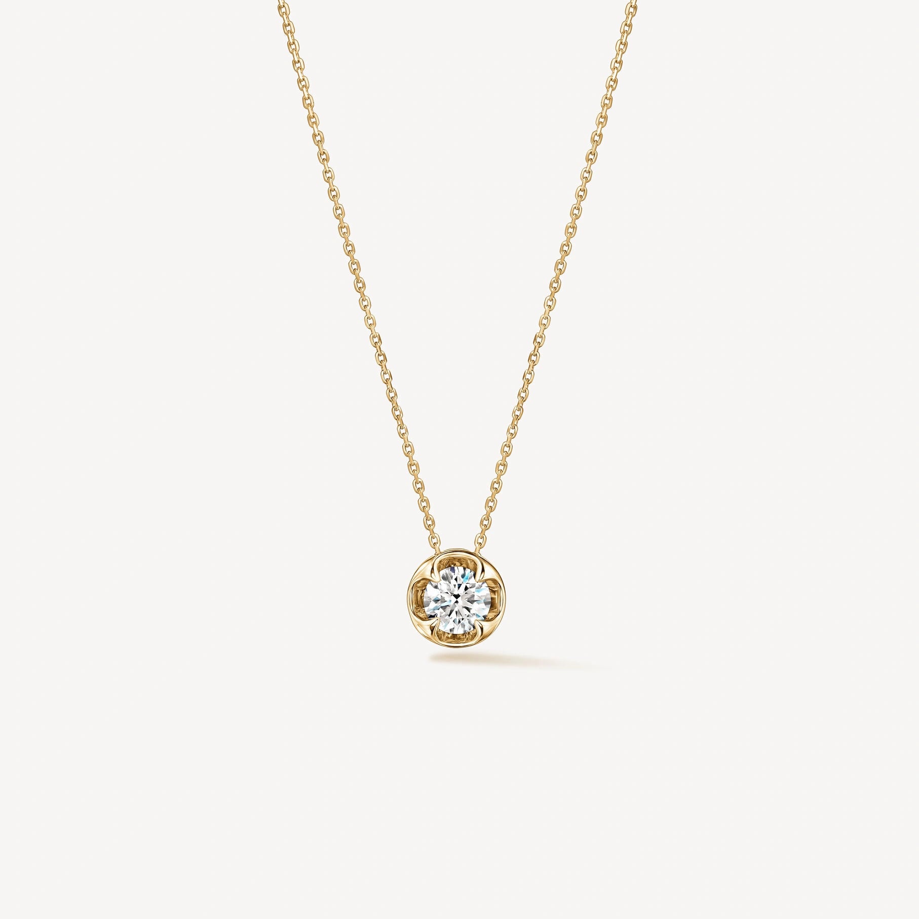 Whimsical Circle Single Diamond Pendant Necklace