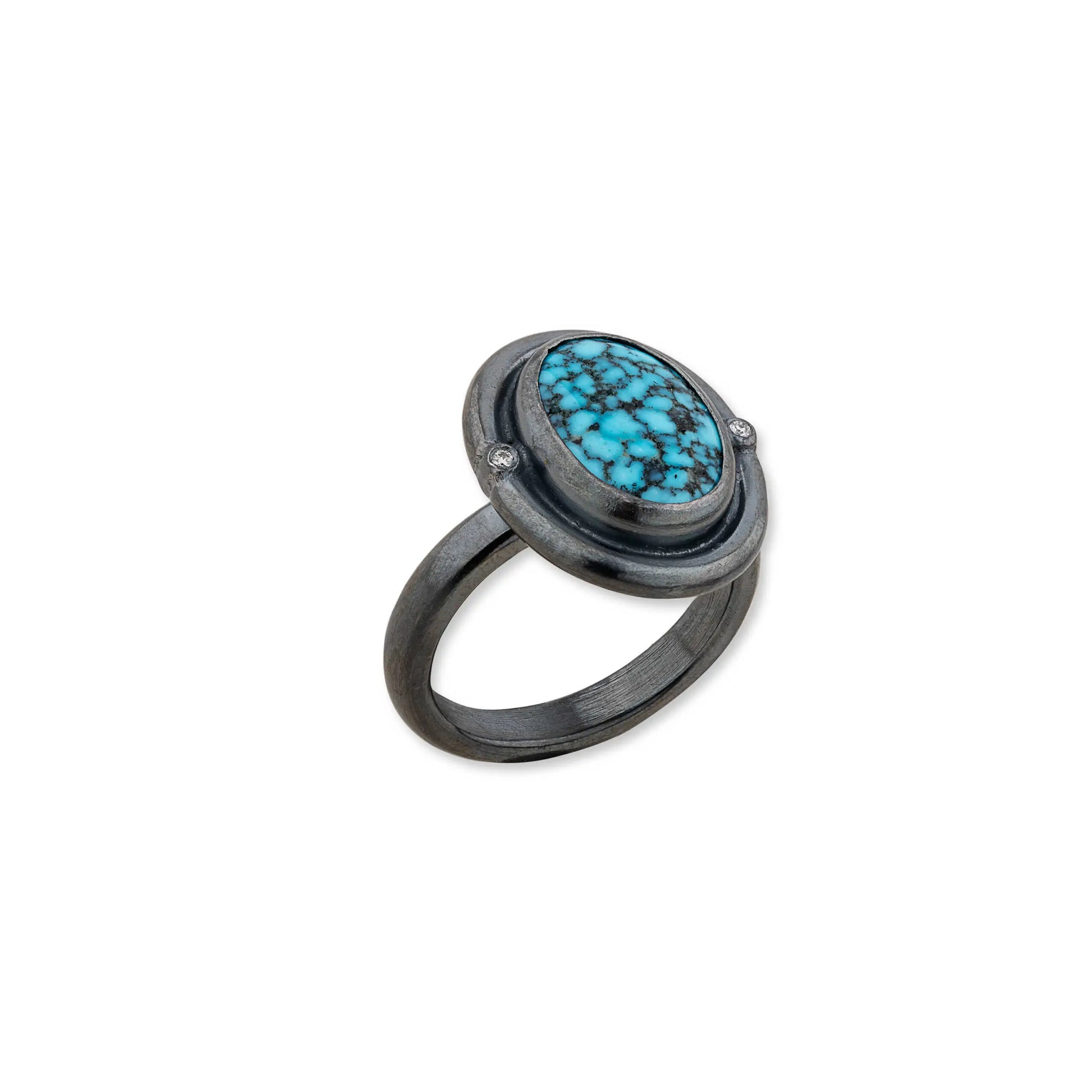 Kingman Spiderweb Turquoise Ring