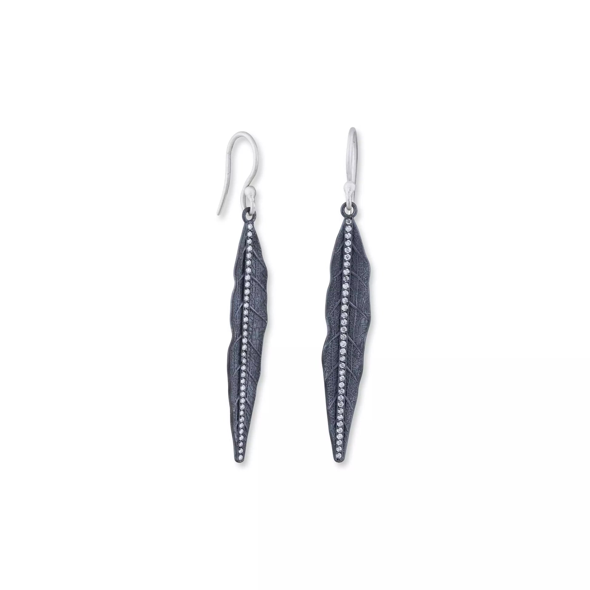 Oxidized Silver Willow Earrings