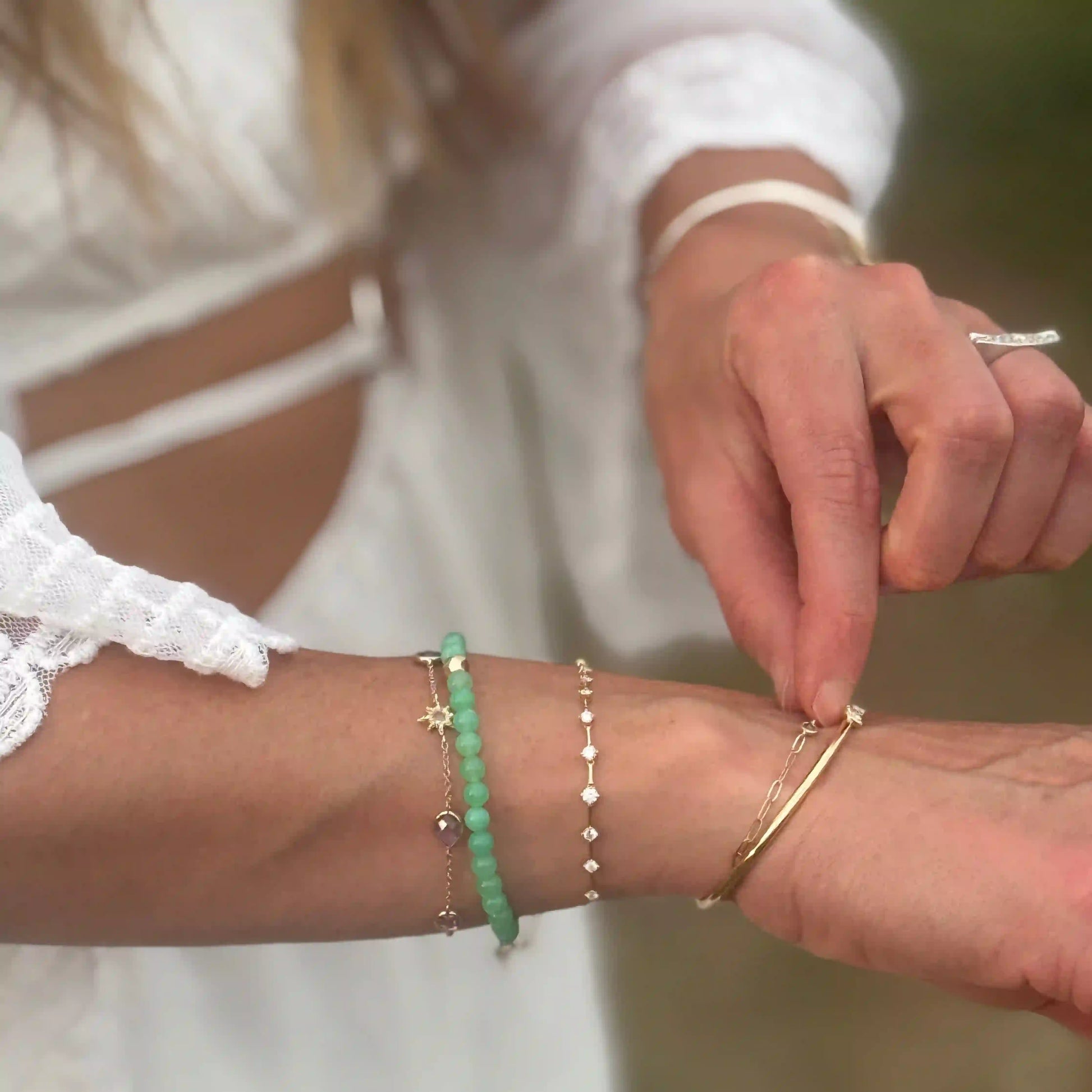 Smooth Chrysoprase Bracelet