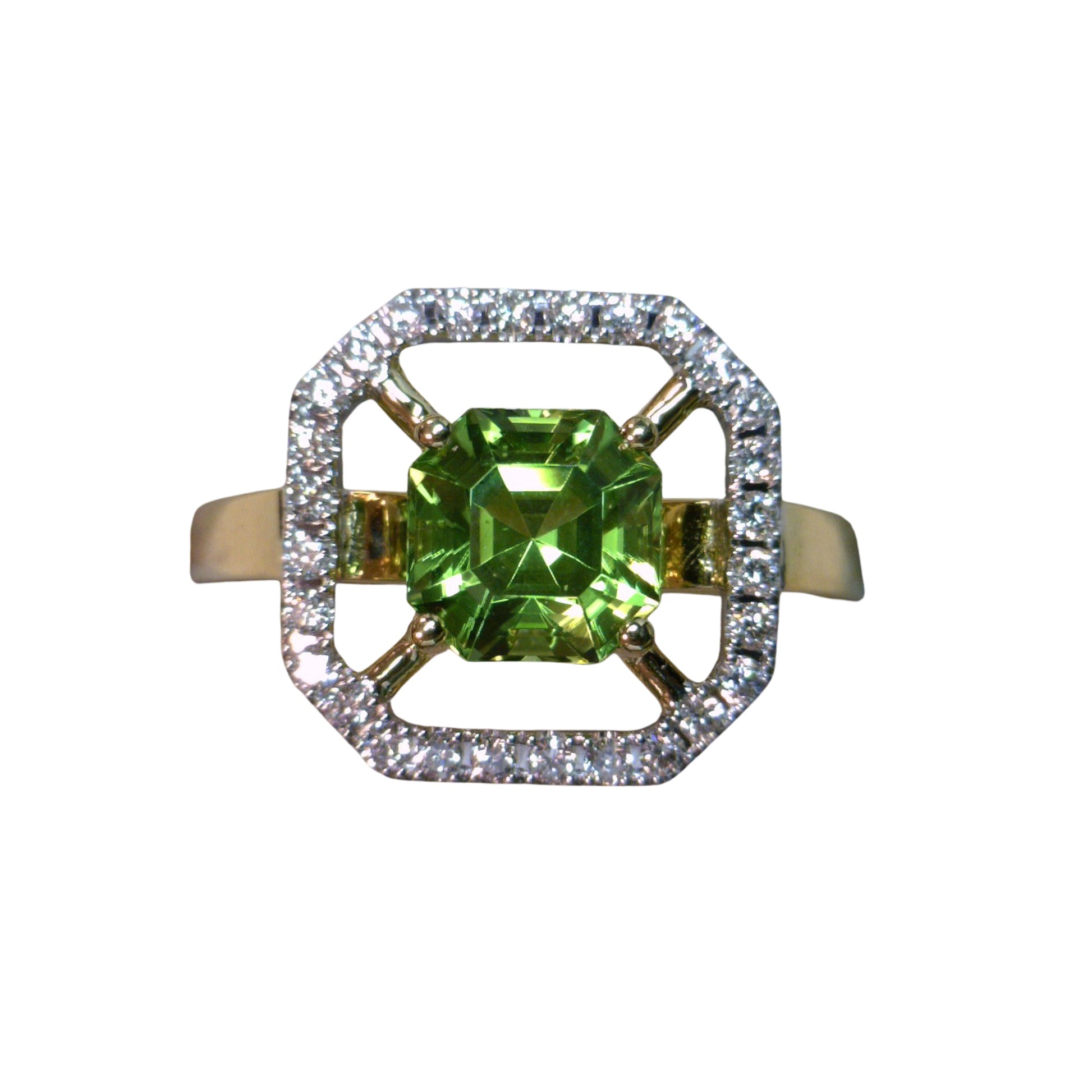 Peridot & Diamond Ring