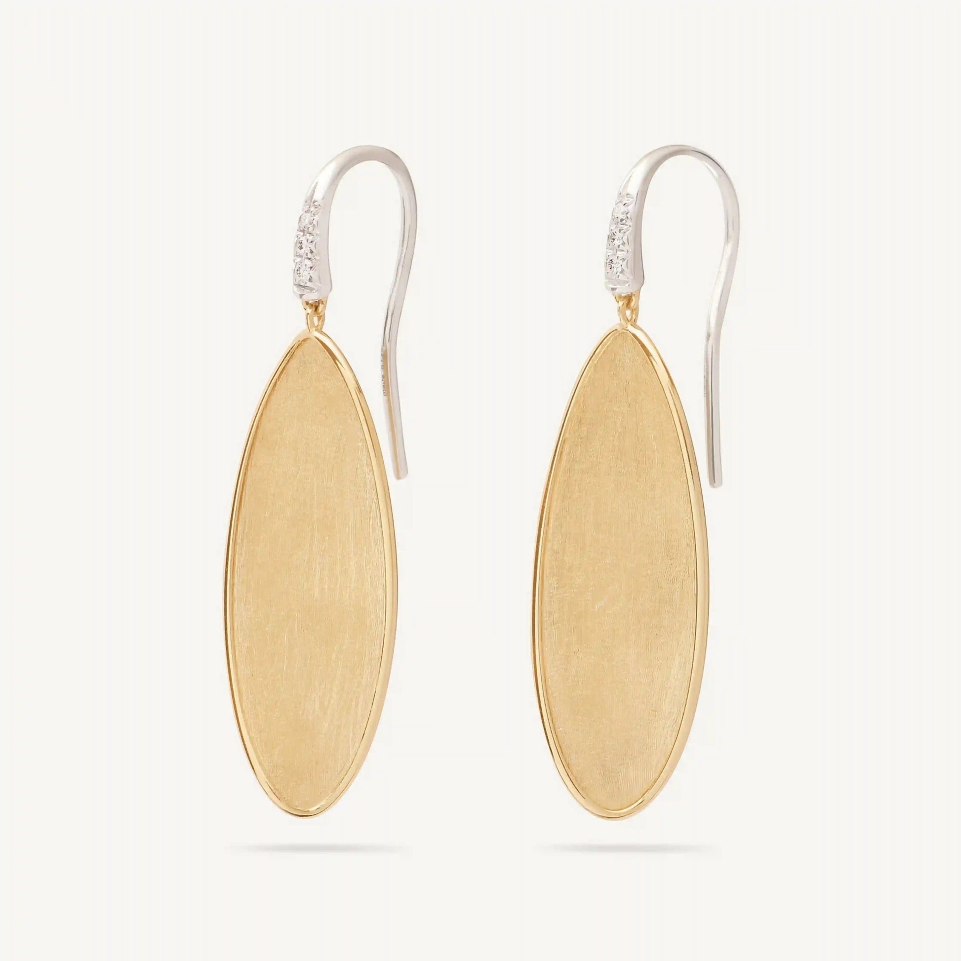 Petal Drop Earrings with Diamond Hook