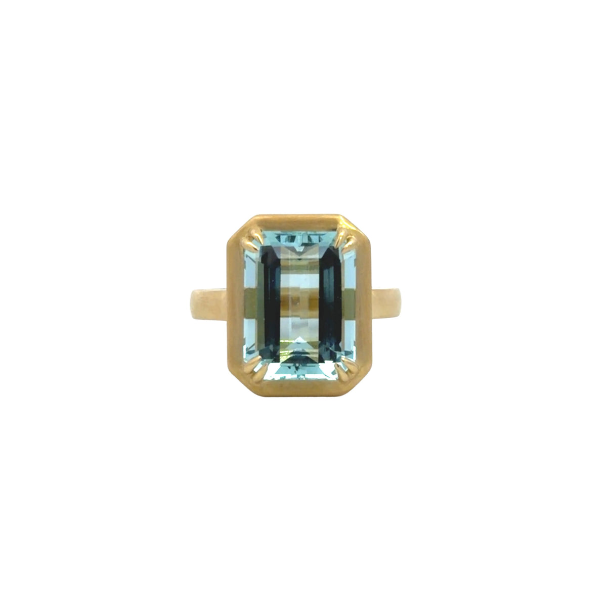 Aquamarine Ring - Emerald Cut