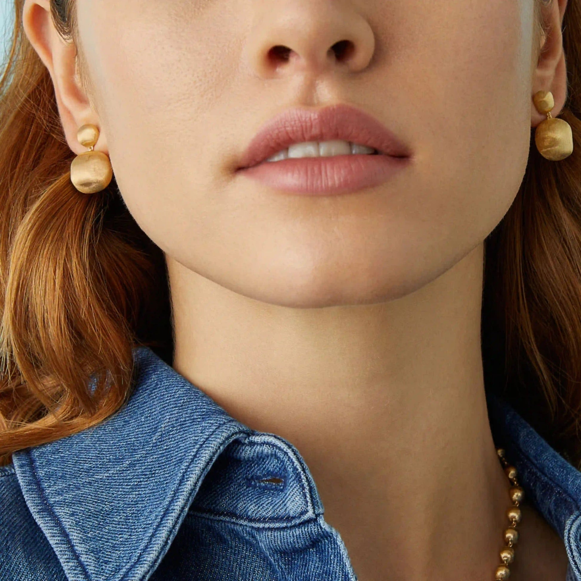 Gold Africa Bead Earrings