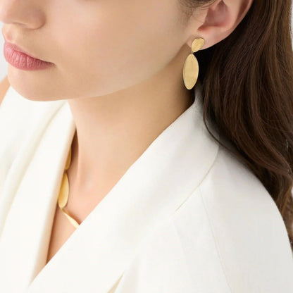 Gold Lunaria Twist Earrings