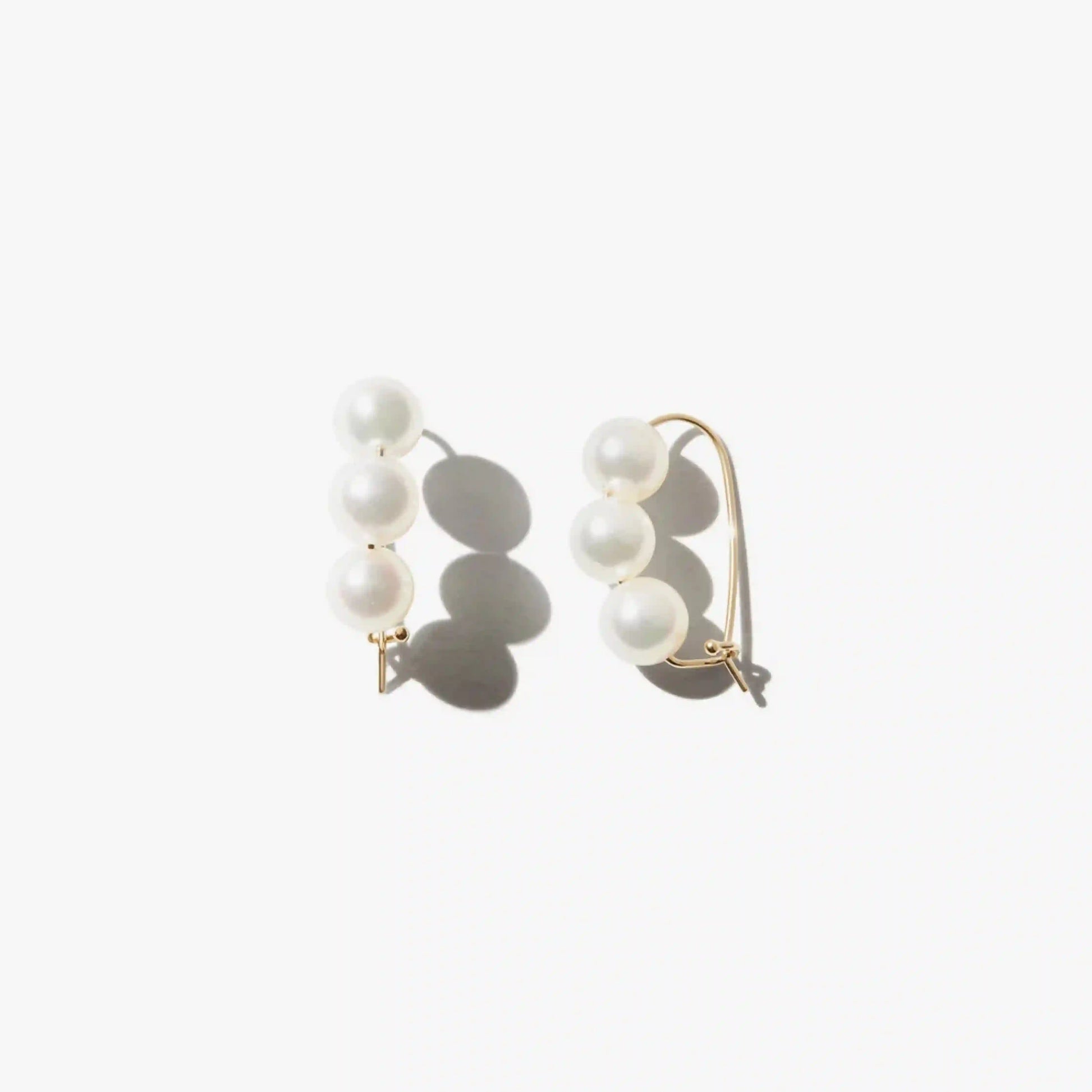 Medium Pearl Safety Pin Earrings