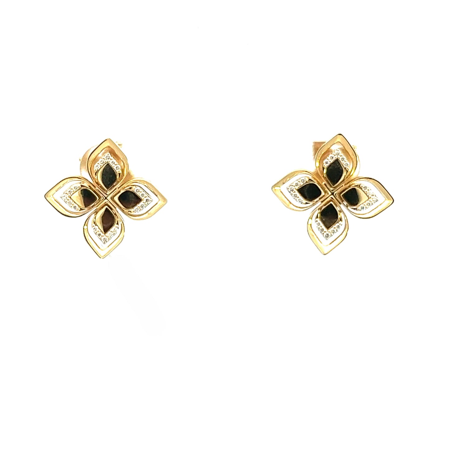 Open Frame Gold Stud Earrings