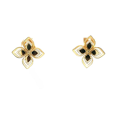 Open Frame Gold Stud Earrings