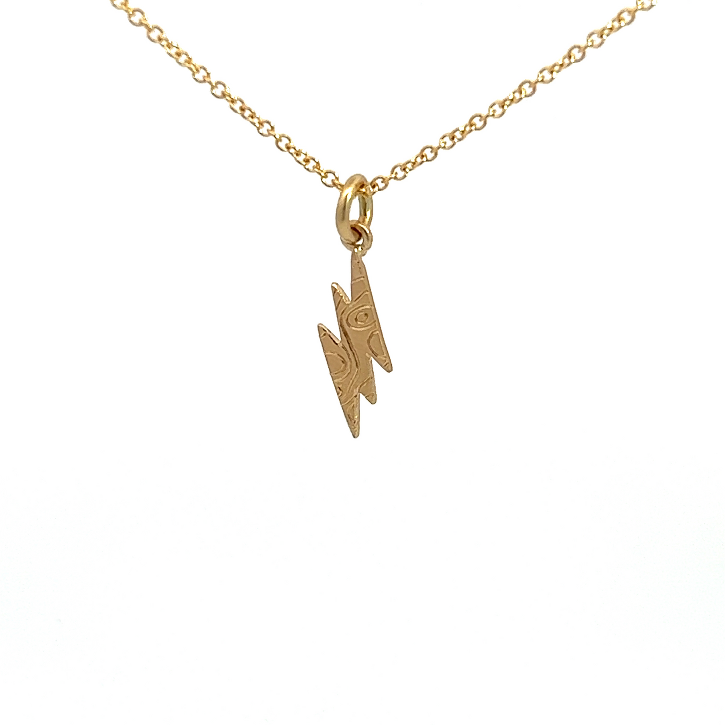 Yellow Gold Lightning Bolt Necklace