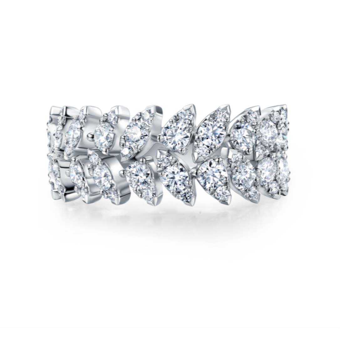 white gold Double Row diamond band