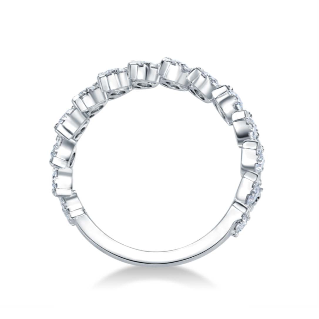 white gold Double Row diamond band