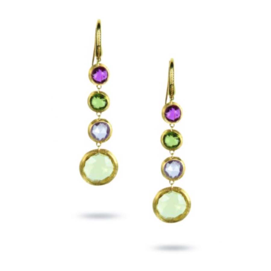 Mixed Gemstones Drop Earrings