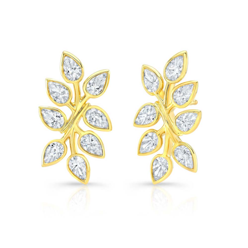 Pear-Shaped Diamond Branch Earrings