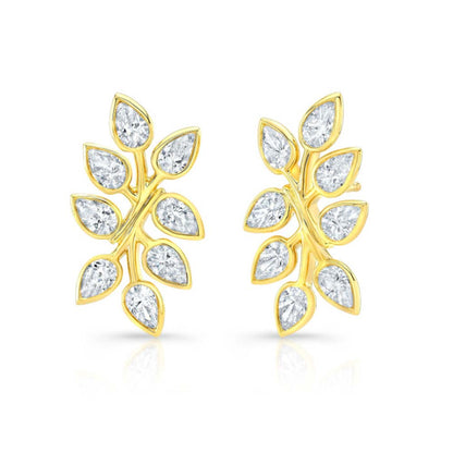 Pear-Shaped Diamond Branch Earrings