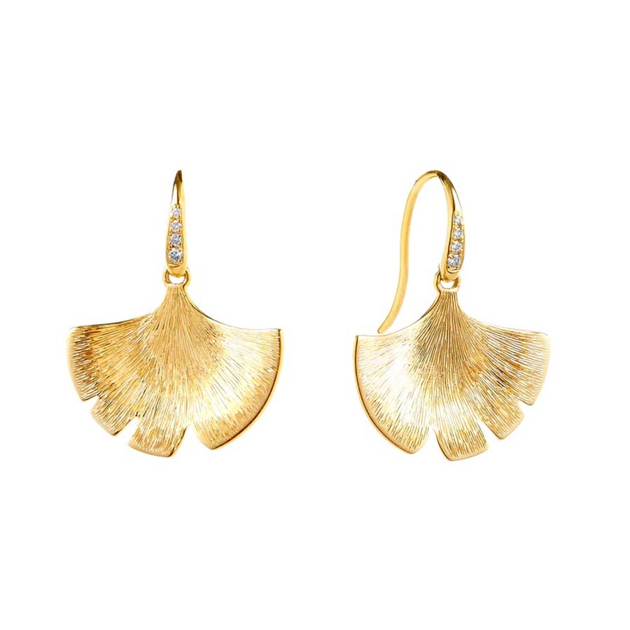 Gold Gingko Earrings