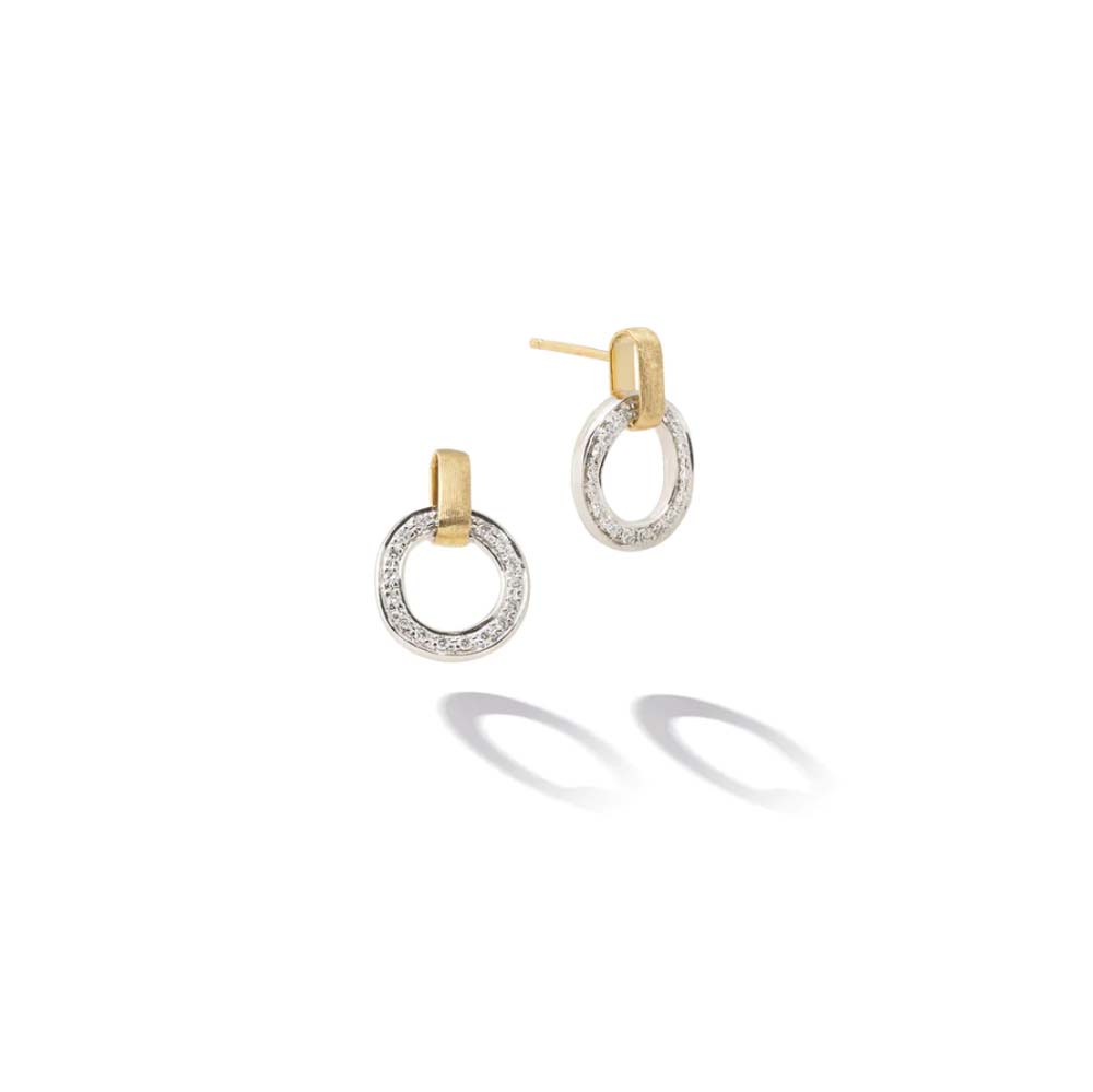 Gold Flat-Link Diamond Studs