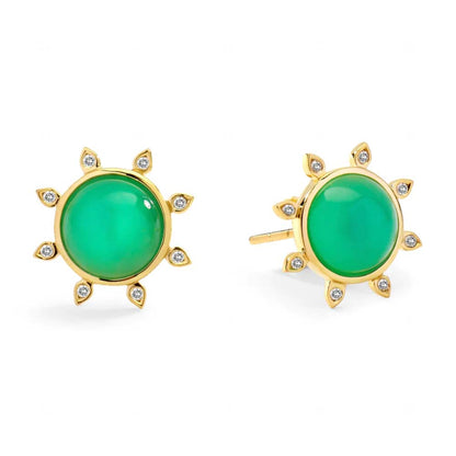 Chrysoprase Sun Studs