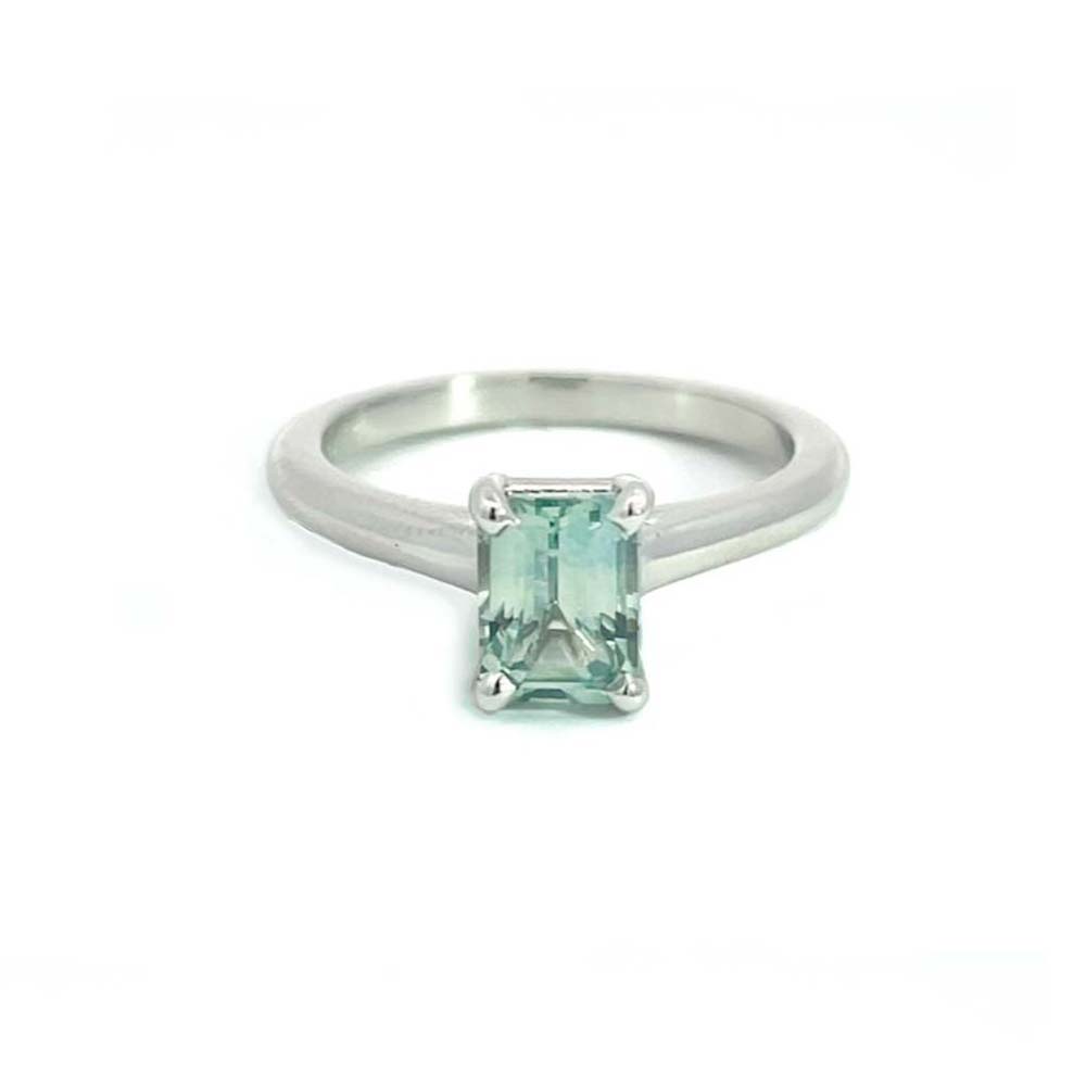 Montana Sapphire Emerald Cut Ring